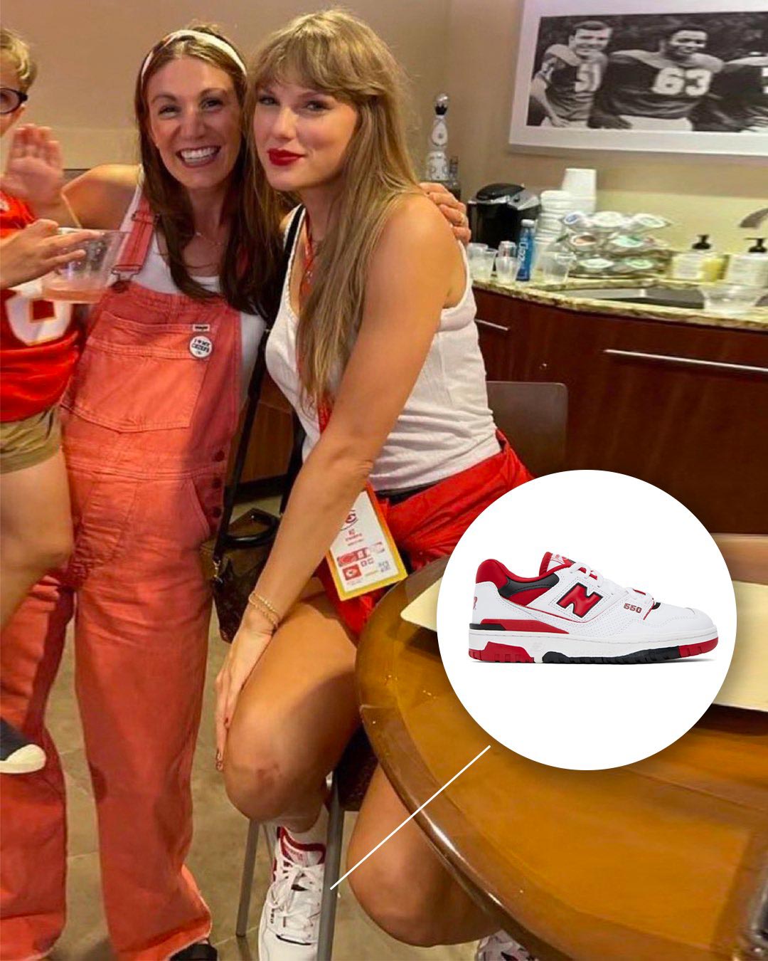 New Balance 550 Taylor Swift lors du match des Chiefs de Travis Kelce