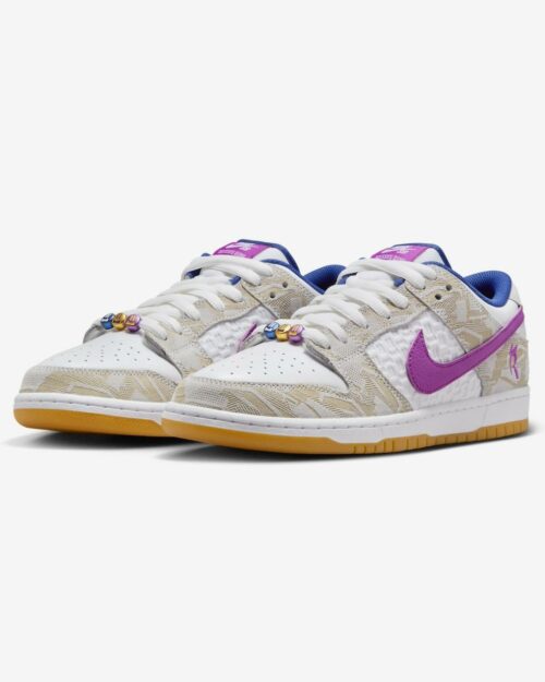 Nike SB Dunk Low Pure Platinum and Vivid Purple