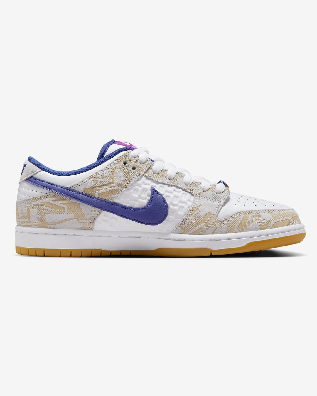 Nike SB Dunk Low Pure Platinum and Vivid Purple